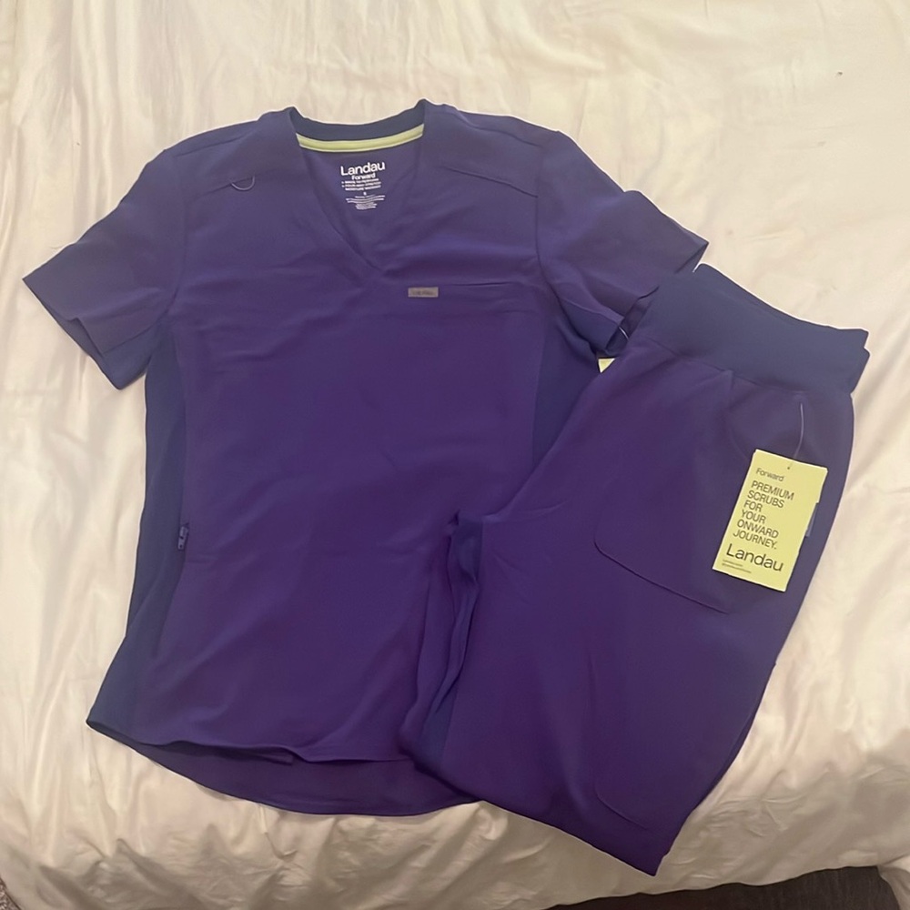 Landau Purple Scrub Set - NEW